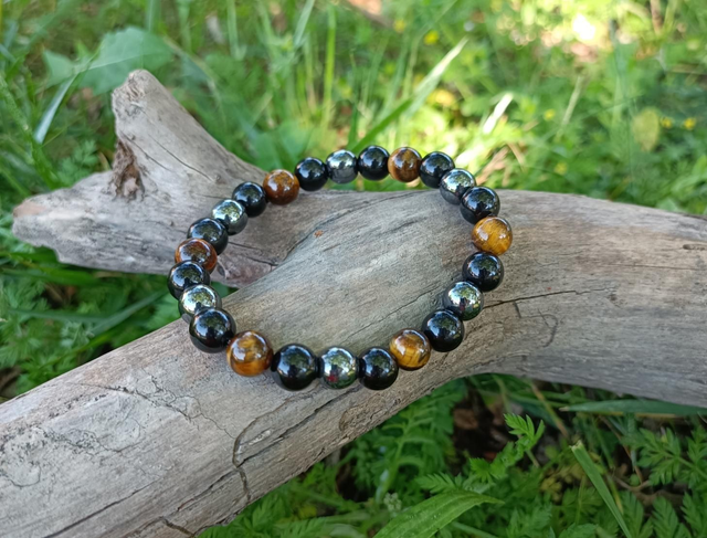 Hématite, Œil de Tigre &amp; Obsidienne 