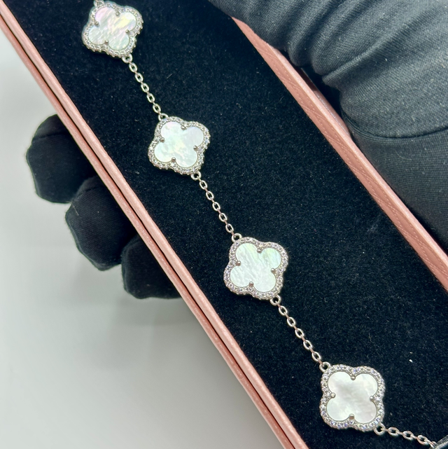 CZ Diamond MOP Clover Bracelet