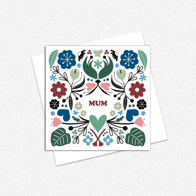 Mum Folk Floral Greeting Card