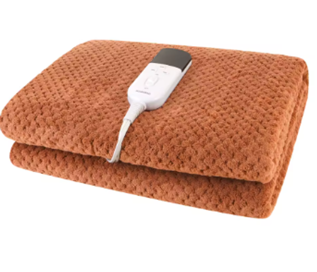 Luxe Elektrische deken dubbellaags flanel 150x80cm - Koffie