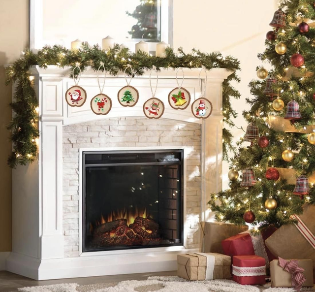 Wood Slice Festive Christmas Hanging – Write Your Own Message