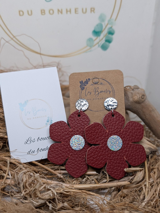 Boucles d'oreilles Ginette rouge gi016