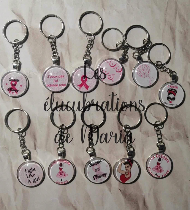 Porte clés octobre rose - soutenez la lutte contre le cancer du sein