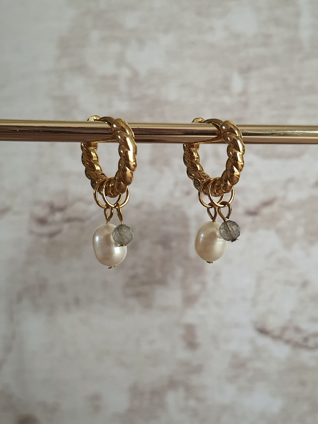 Créoles Givre dorés - Labradorite