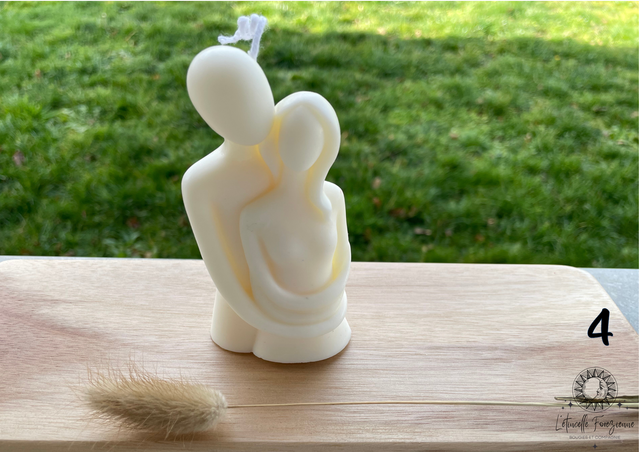 Bougie moulée - Couple amour