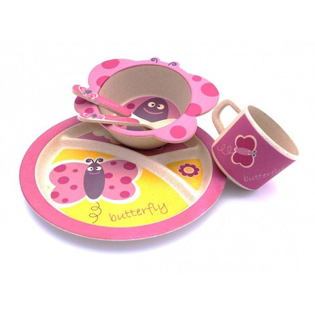 Bamboo eating set butterfly