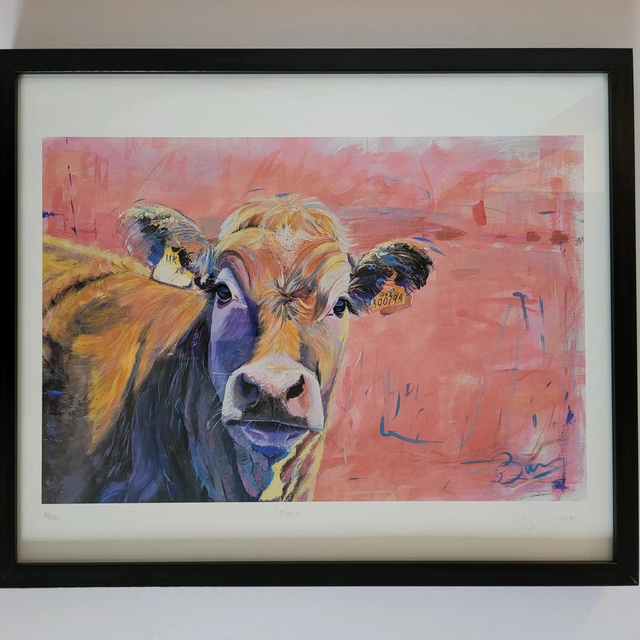 'Rosie'  Cornish Cow- Limited Edition Art Print, 40 x50cm