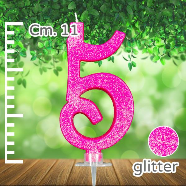 CANDELINA CM 11 FUXIA  GLITTER