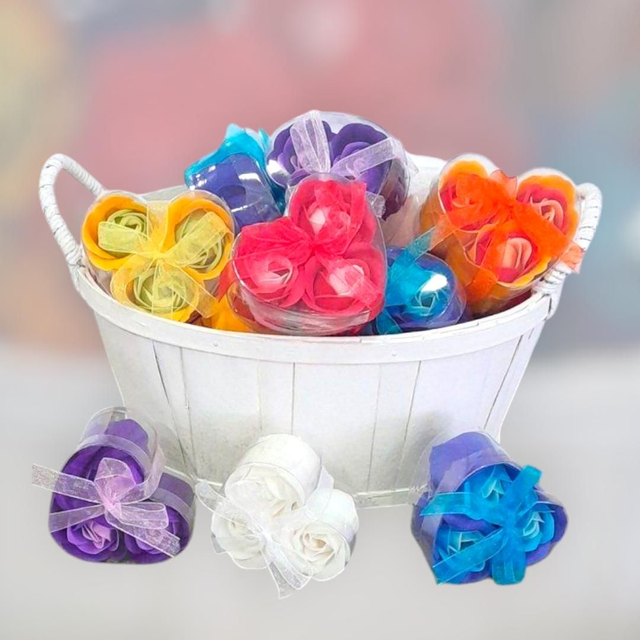 Coffret 3 roses à savon