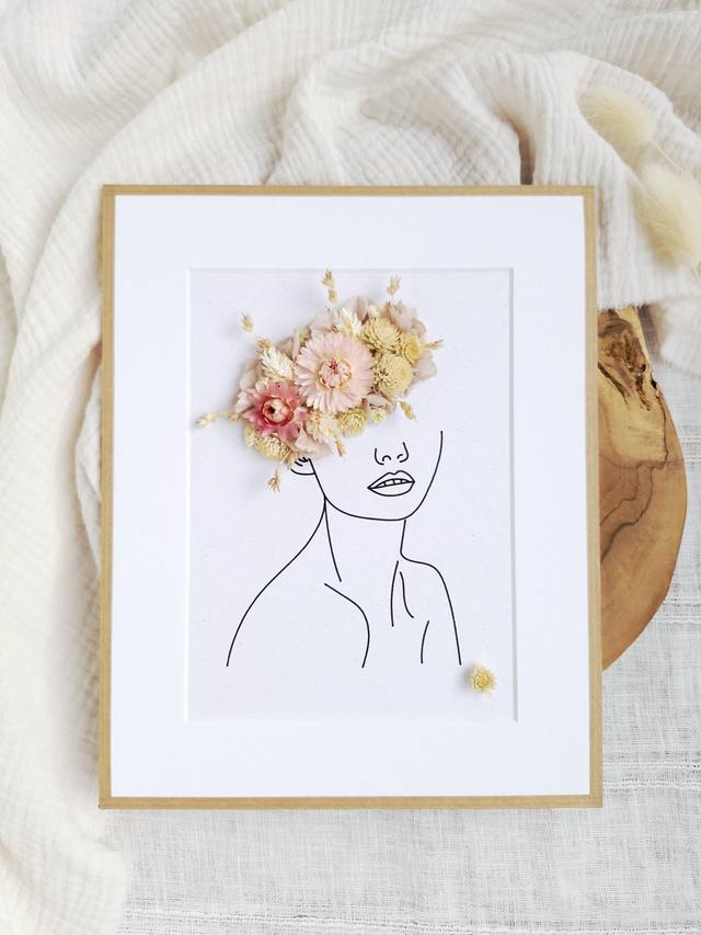 Illustration à fleurir - petit modèle - Modèle "Junon" PERSONNALISABLE