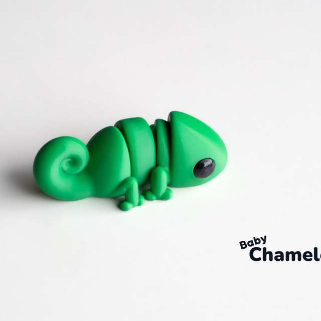 Chameleon Articulated flexible Autistic Toy 3D Printed Gift Wiggle Cute Animal  (1)