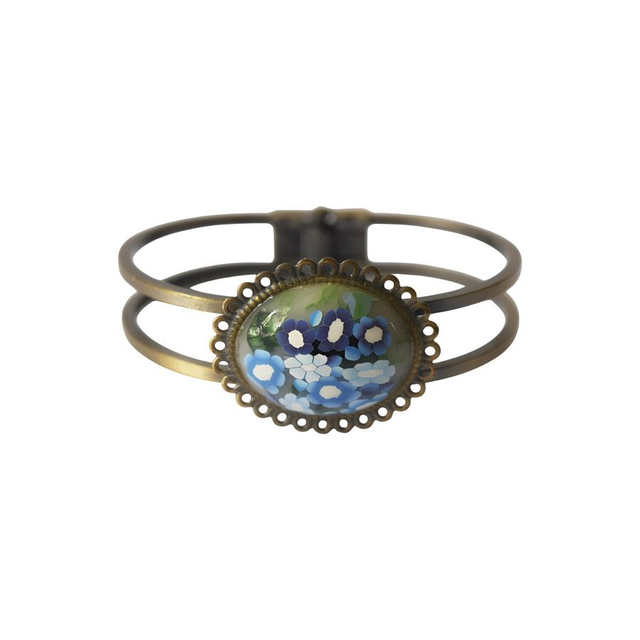 Bracelet rétro fleurs bleues