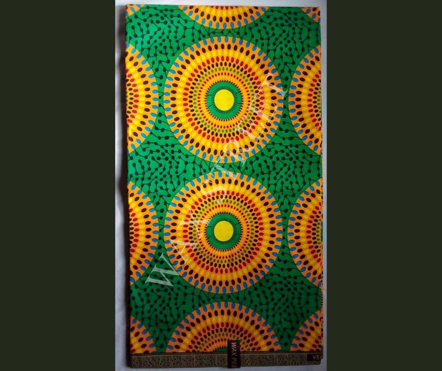 “Le Soleil Africain” Tissu Wax Africain – 6 Yards (≈ 5,48 m) – Qualité Supérieure