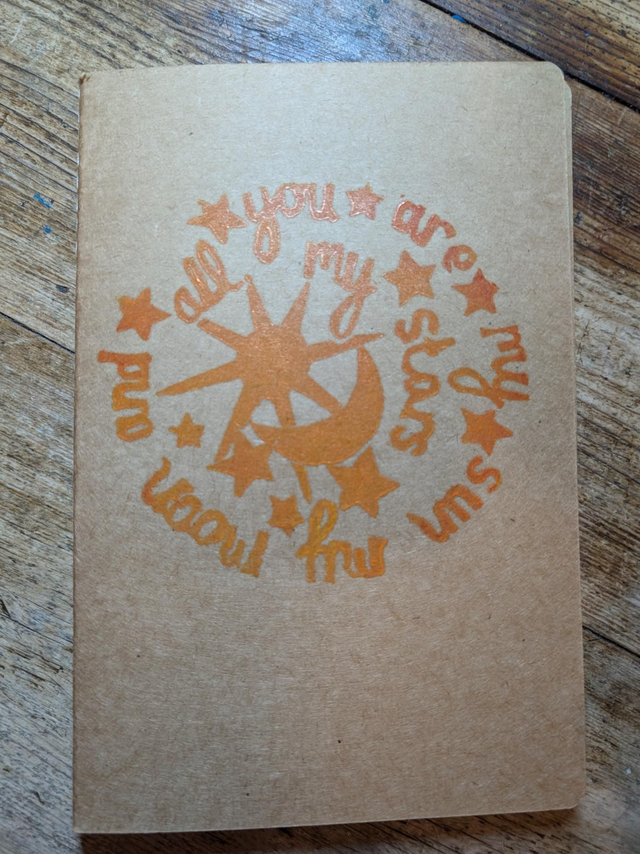 Sun, moon and stars notebook