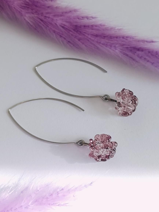 Boucles d&#039;oreilles Granity en verre filé 