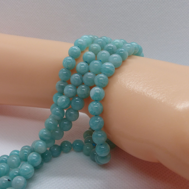 Amazonite / Fil de Perles en 8 mm / Boules en Pierres Naturelles Rondes et Polies