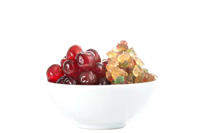 uo de bigarreaux confits- Cubes de melons confits tricolores 500 g