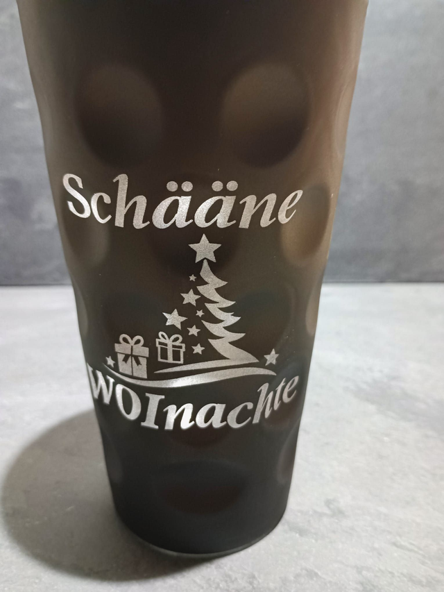 Dubbeglas "Schääne WOInachte" versch Farben