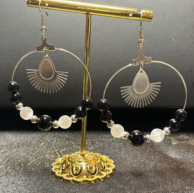 Z- BO - Onyx et Sélénite - argent 925