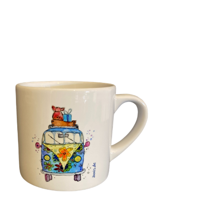 Keramiktasse "Bully mit Schweinchen"