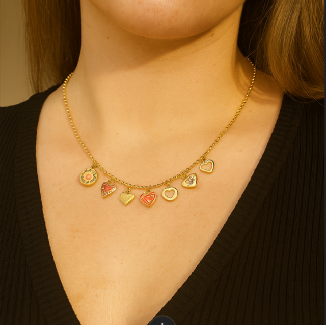 Ketting hartjes rood