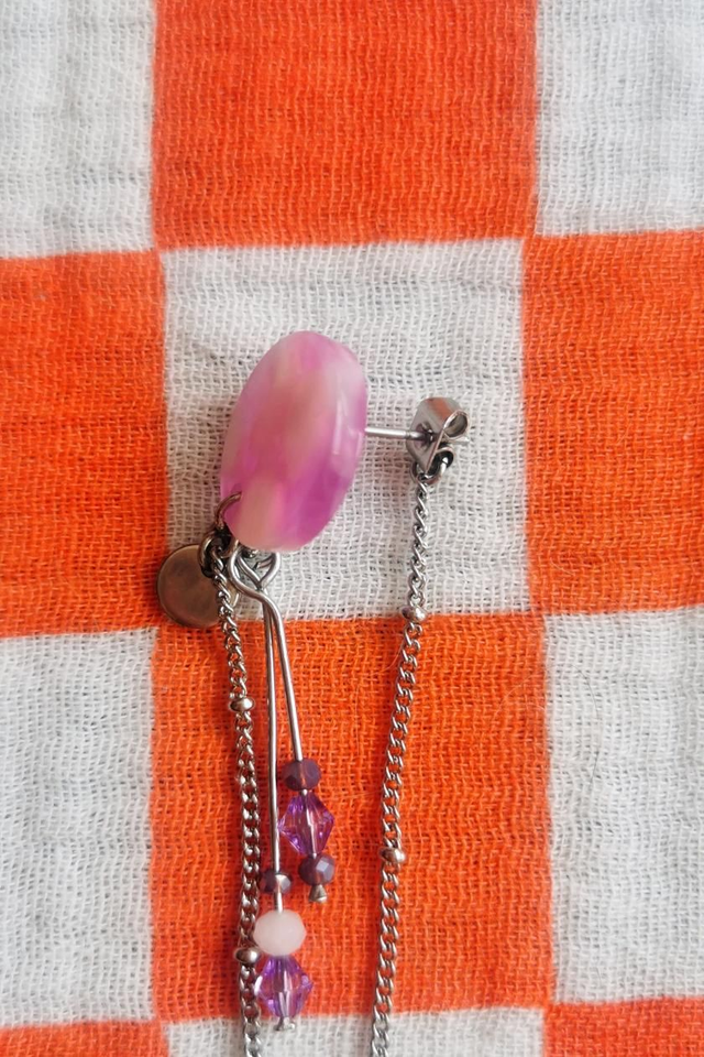 Boucles d'oreilles Puces Fushia