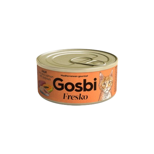 FRESKO Cat Adult Thon et Saumon avec Papaye 70G