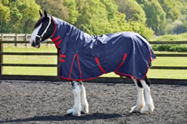 FIREFOOT 100g Turnout Rug Navy/Red Combo SIZE 5'3 