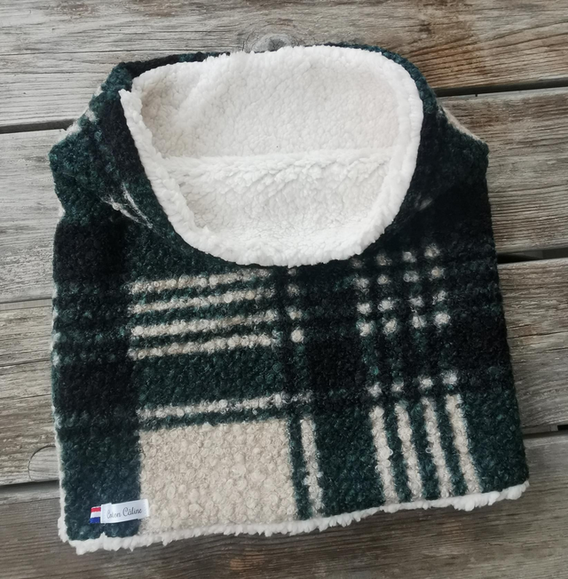 Snood LOUIS carreaux vert/crème