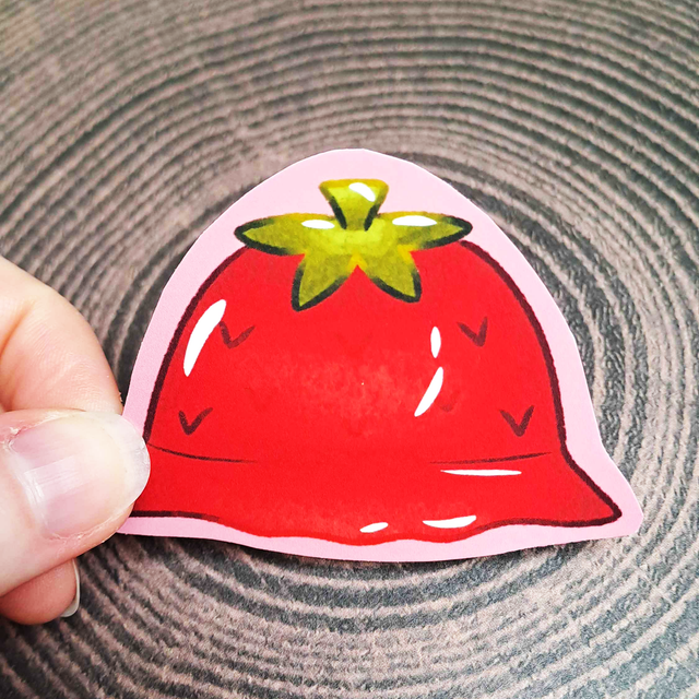 Strawberry Bucket Hat Sticker