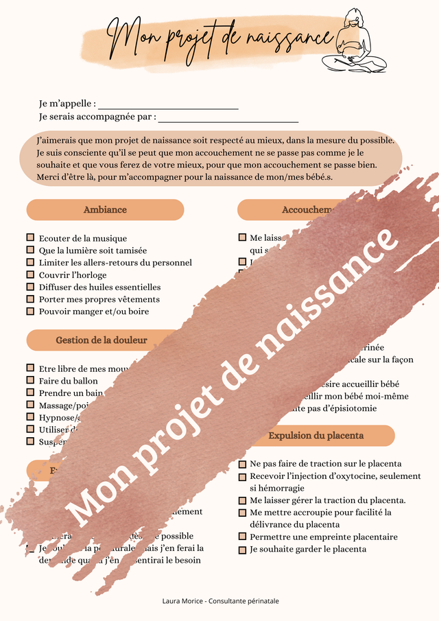 Mon projet de naissance