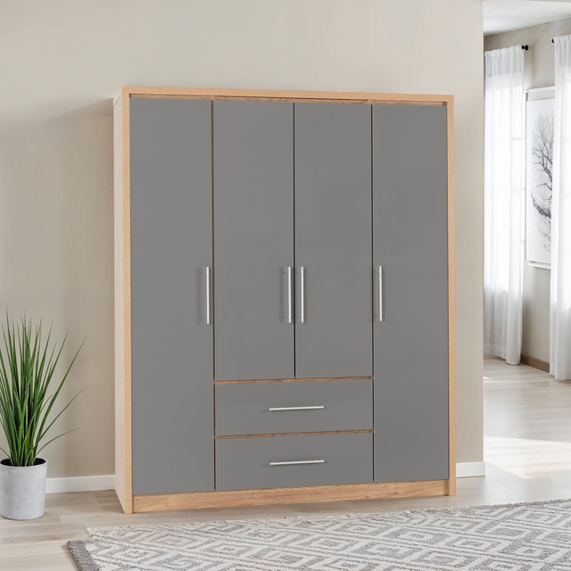 Seville 4 Door 2 Drawer Wardrobe