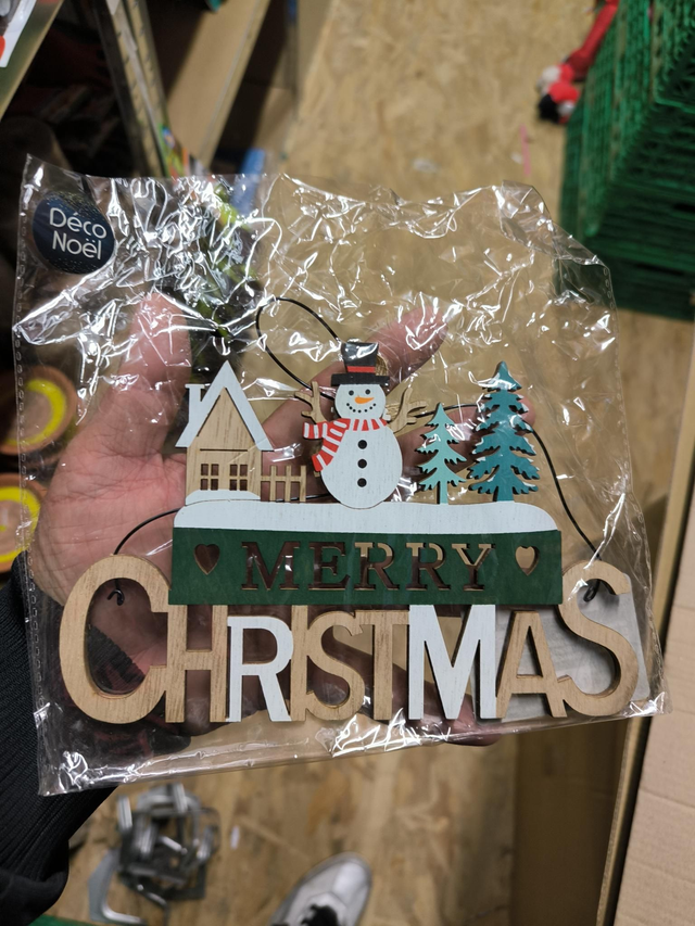 DECORATION BOIS MERRY CHRISTMAS 