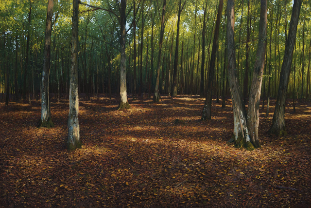 Żabi las, 80x120 olej płótno 2024 oprawiony