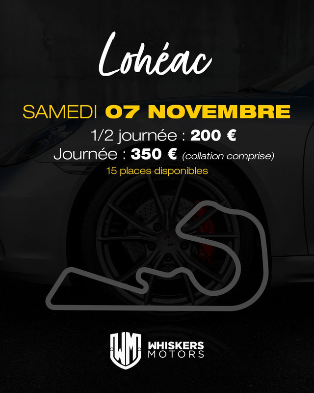 Trackday # 15- CIRCUIT de LOHEAC  - Samedi 7 Novembre 2026 - JOURNEE - 15 PLACES A SAISIR