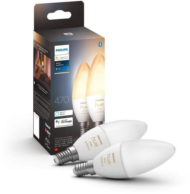 Philips hue Ampoule White Amb. pack double E14- 2 x 320 lm 
