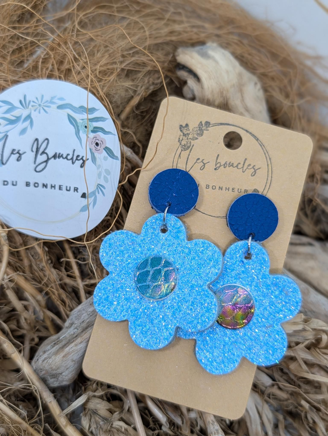 Marguerite m1126 bleu ciel paillettes 
