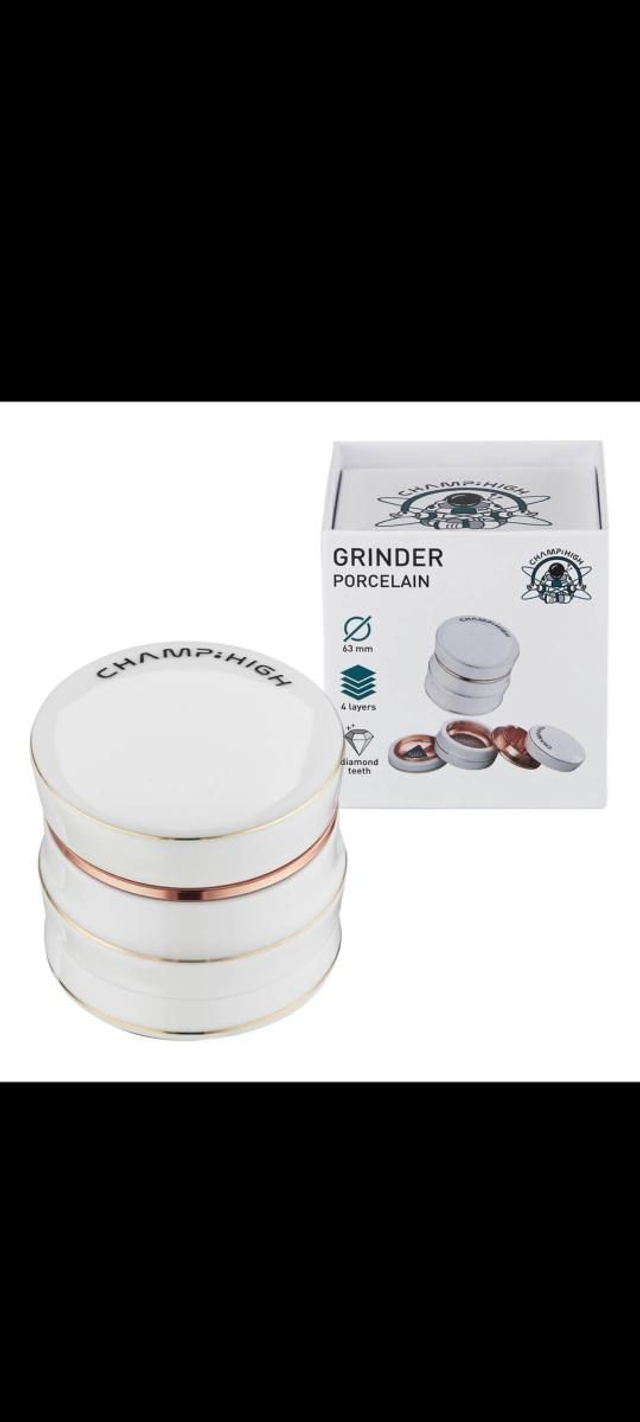 Champ High Porcelain Grinder White 4 Parts – 63mm

