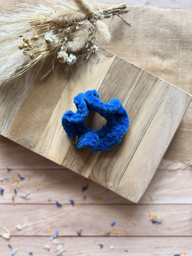 Chouchou tout doux bleu roi 