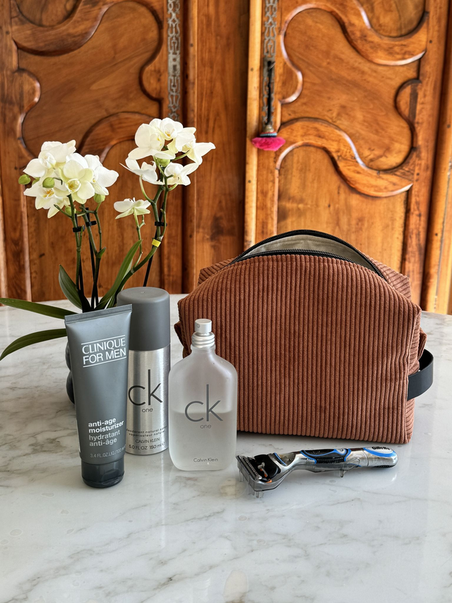 Trousse de toilette velours homme