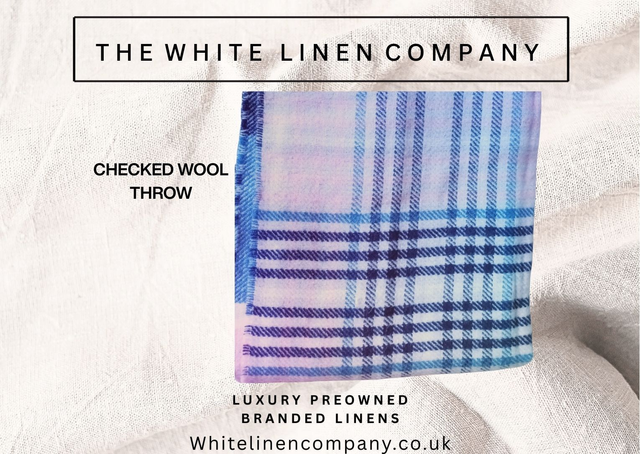 JOHN LEWIS - Pink & Blue Check Soft Blanket Rug Throw - Pink & Blue