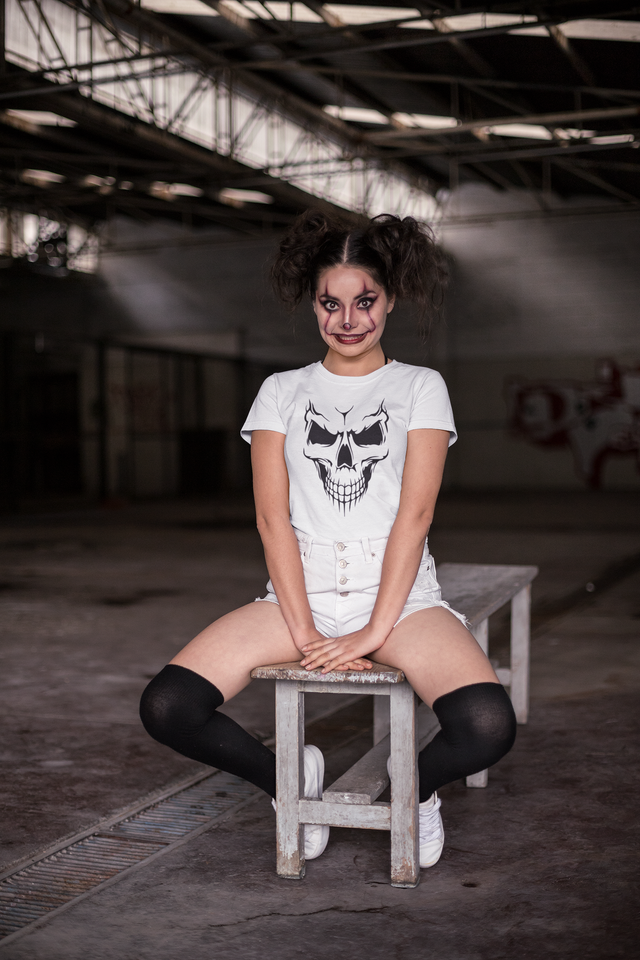 Ladies Skull Print - White