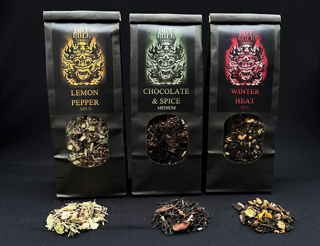 Trio-pack Hot Rock Chili : Winter Heat - Chocolate &amp; Spice - Lemon Pepper