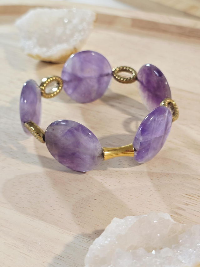 Bracelet Améthyste rond xl