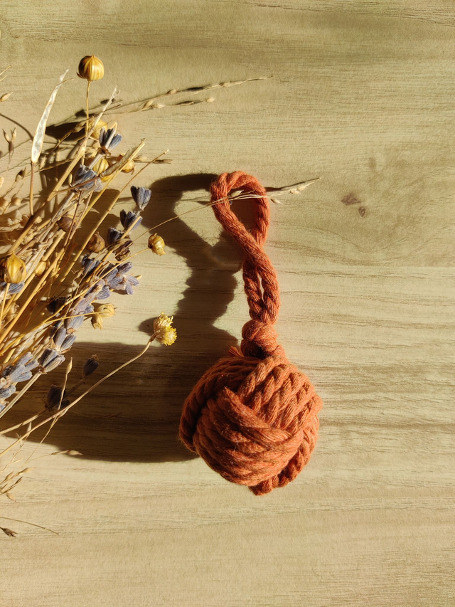 Porte-clés - Pomme de touline - Orange