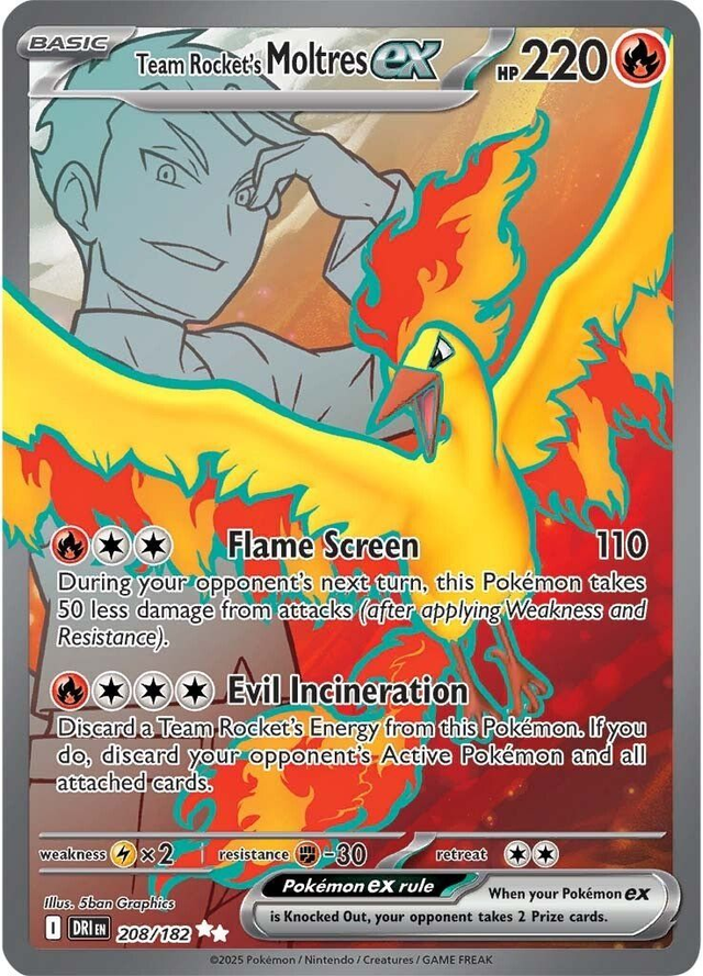 Team Rocket&#039;s Moltres EX - 208/182 (Ultra Rare)