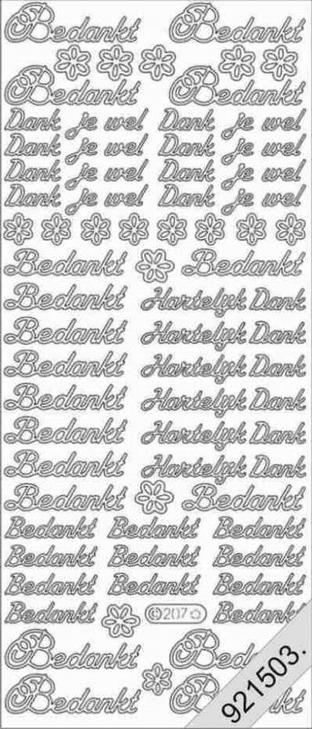 Bedankt, Dank je wel goud (207)