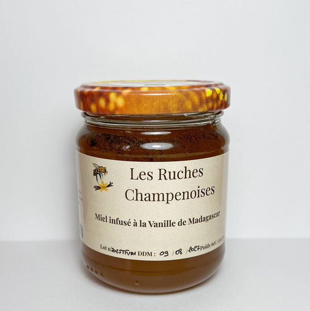 Miel infusé à la vanille de Madagascar 250gr 