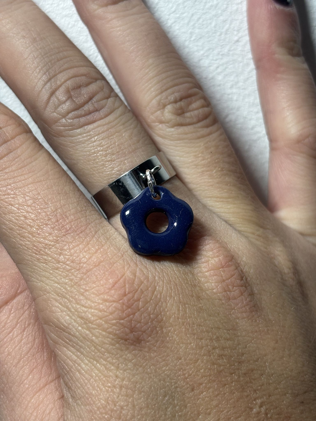 Argent 6mm Pampille Bleu Nuit 