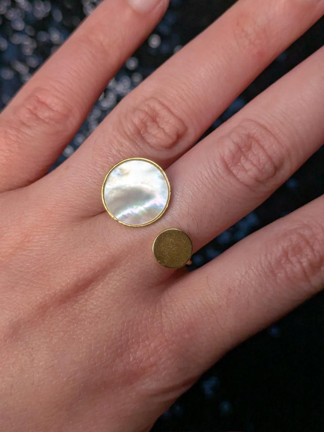 Bague nacre double lune